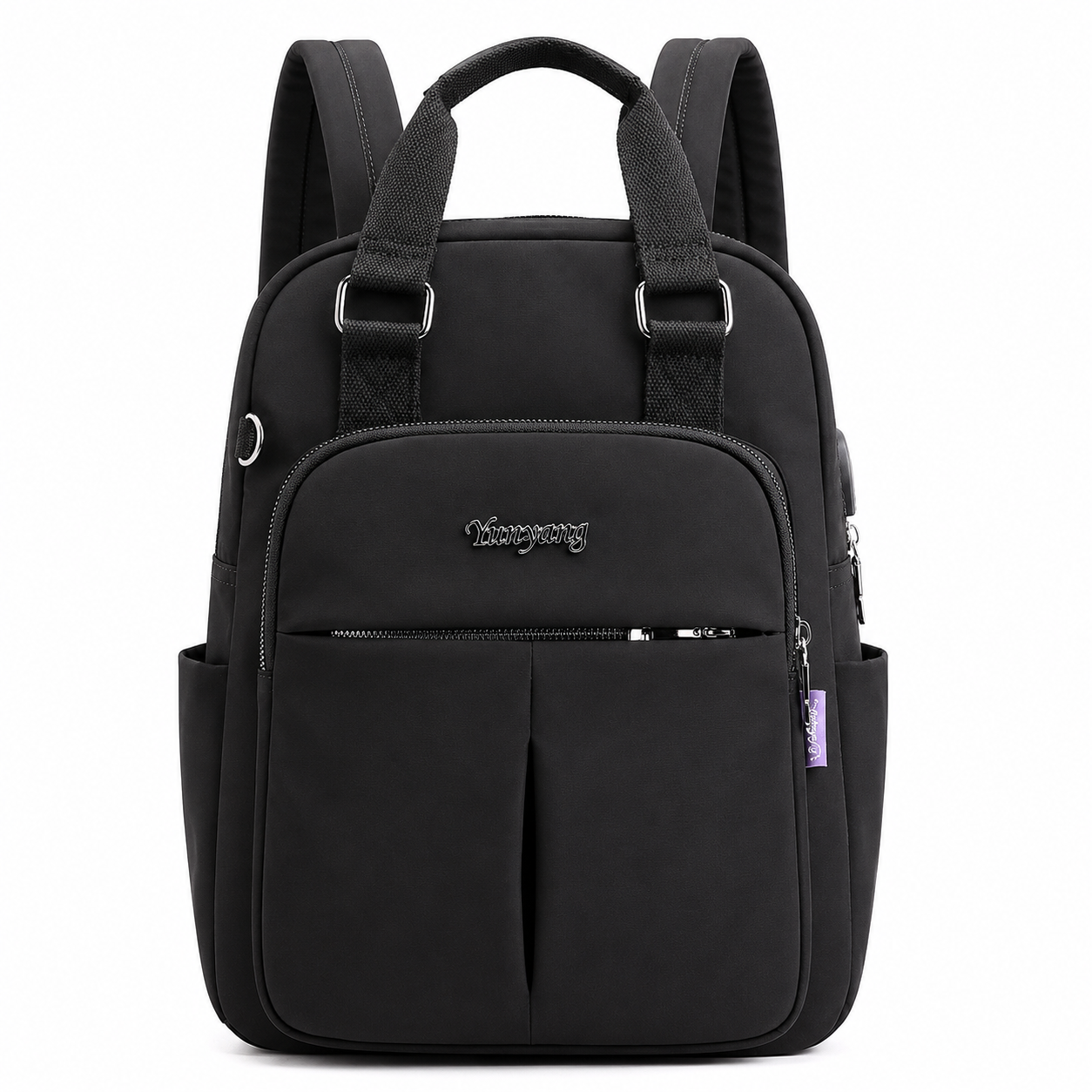 Oxford Rucksack with USB Charging Port, Water-Resistant