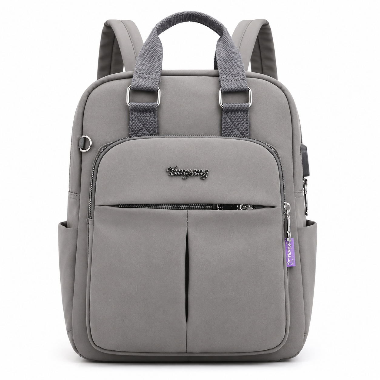 Oxford Rucksack with USB Charging Port, Water-Resistant