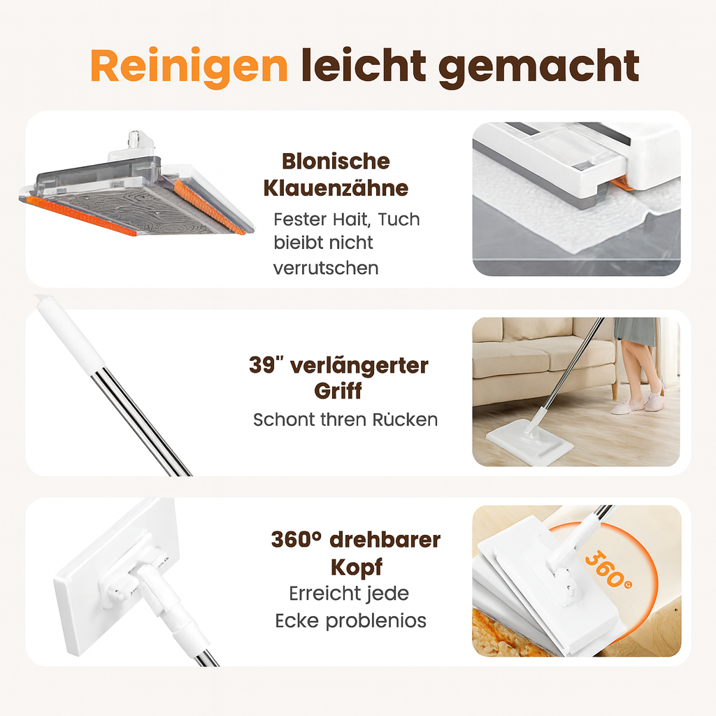 SmartMop 360 Degree Mop with Auto-Clamp System