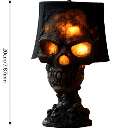 Skull Lava Lamp with Pulsing Red-Orange Light