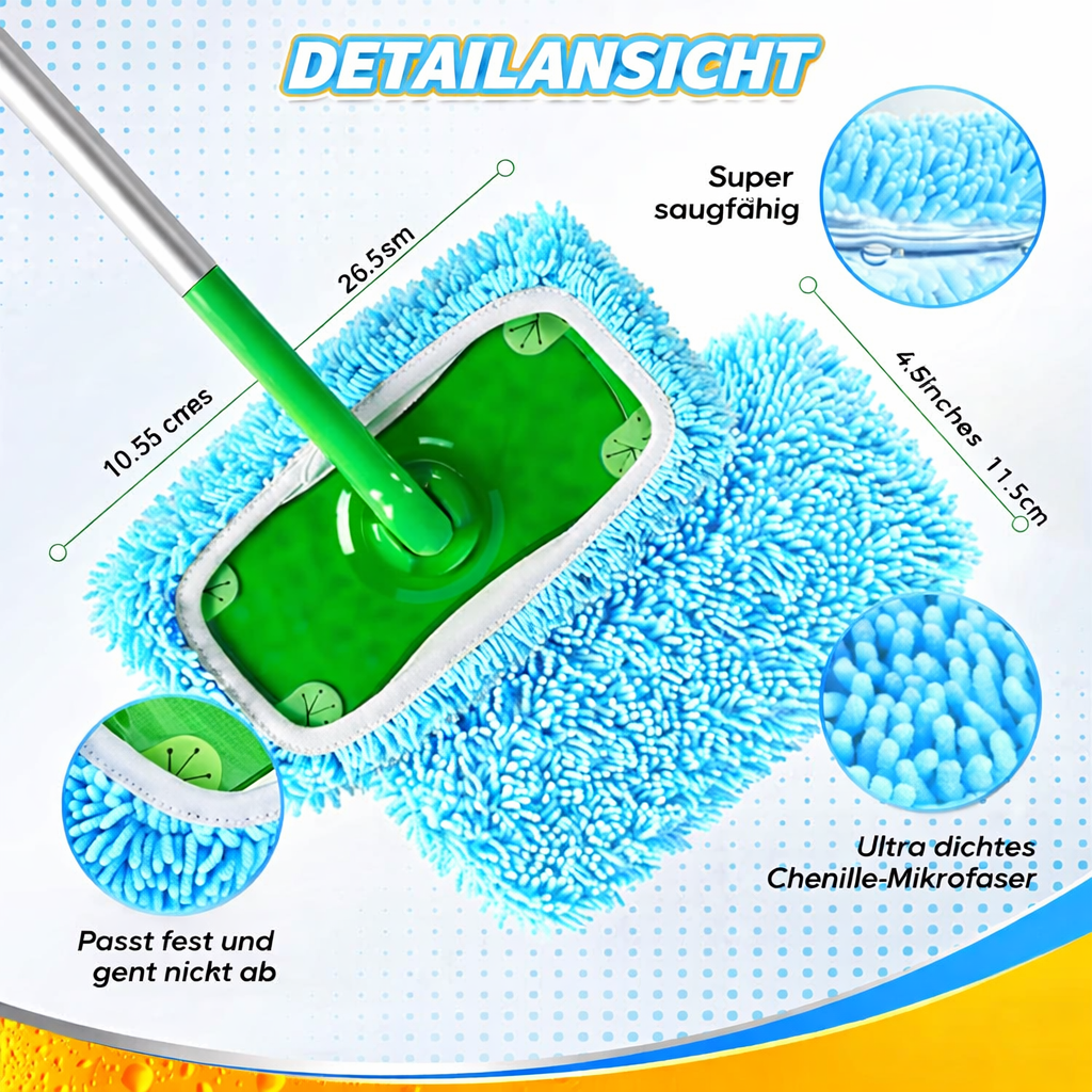 PureTide Reusable Microfibre Flat Mop Pads