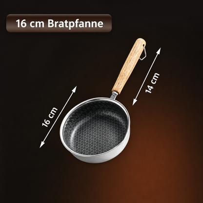 Stainless Steel Mini Frying Pan with Wooden Handle