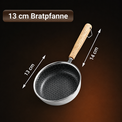 Stainless Steel Mini Frying Pan with Wooden Handle