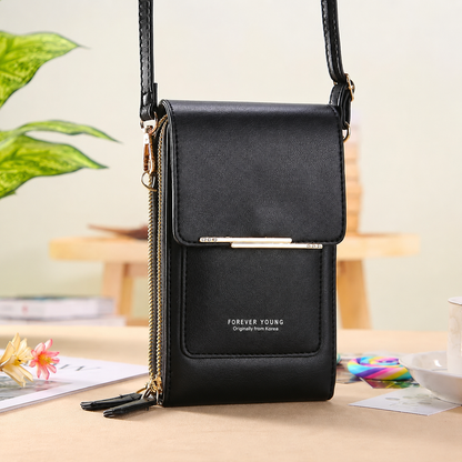 Crossbody Bag with Touchscreen Window
