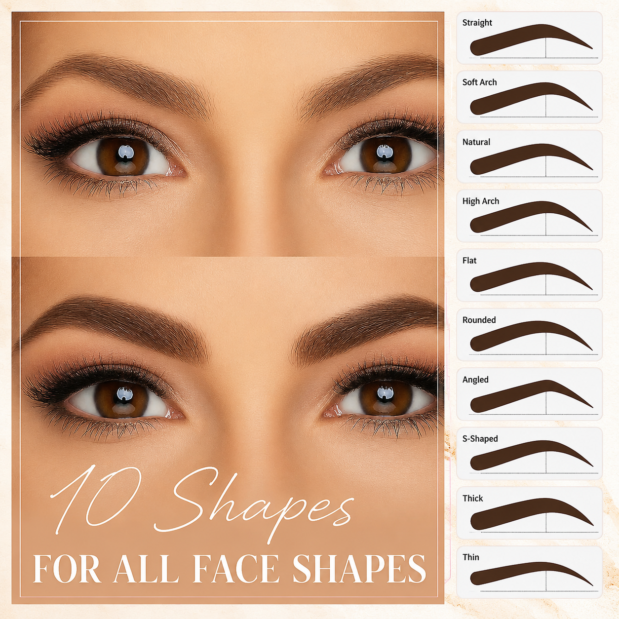 Eyebrow Stamp Kit with 10 Stencils & Pomade