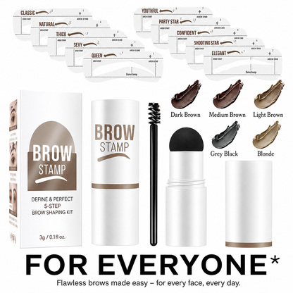 Eyebrow Stamp Kit with 10 Stencils & Pomade