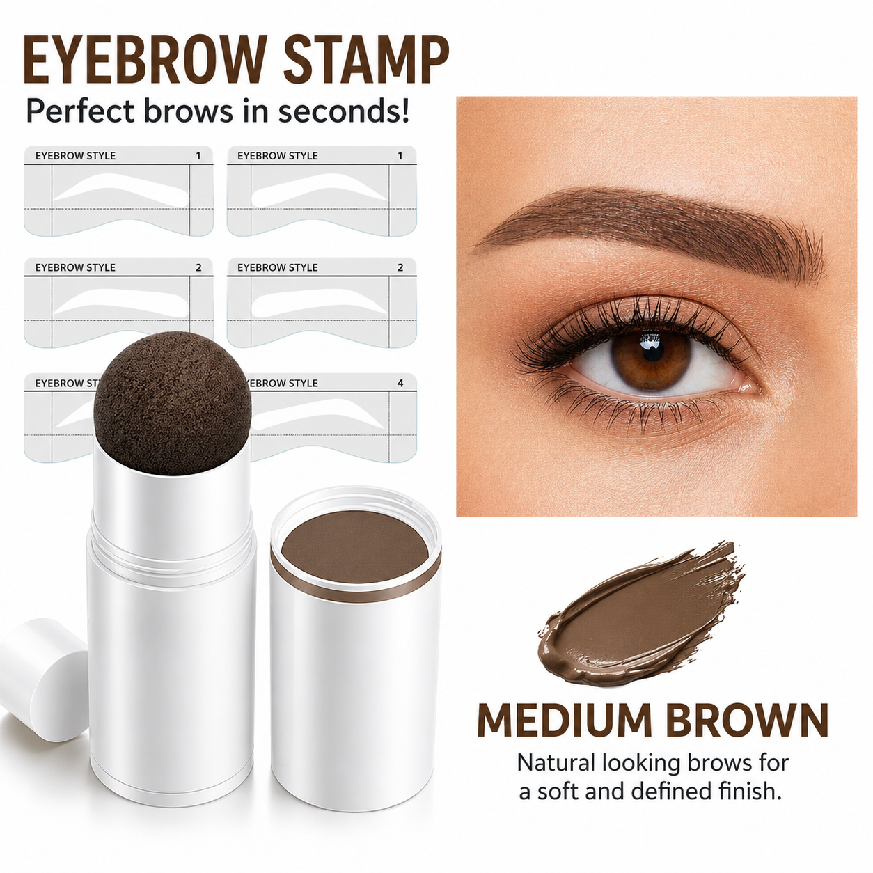 Eyebrow Stamp Kit with 10 Stencils & Pomade
