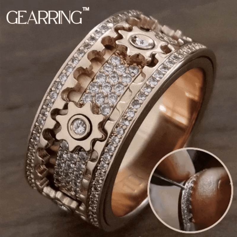 Spinning Gear Ring Stainless Steel Fidget Ring