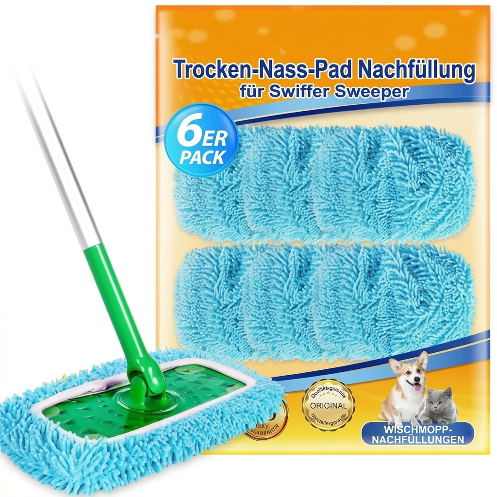 PureTide Reusable Microfibre Flat Mop Pads
