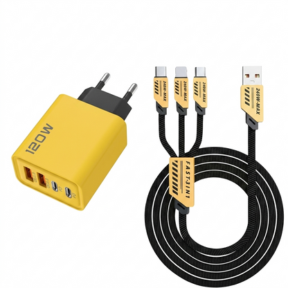 120W 4-Port USB-C PD Fast Charger