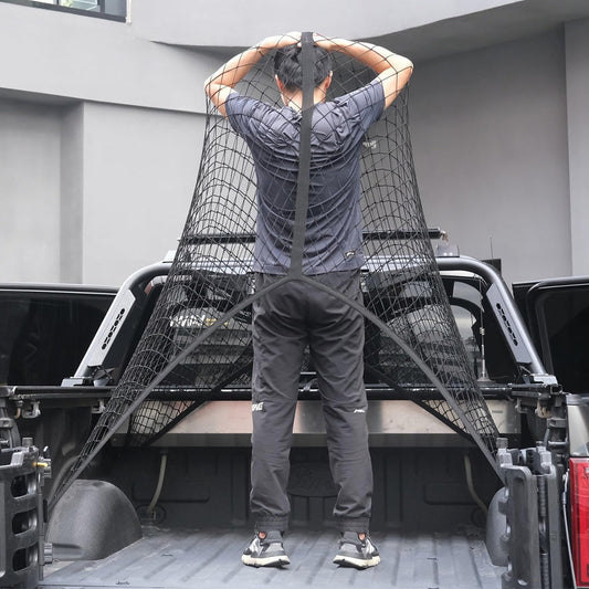 Elastic Cargo Net with Strong Hooks for Vehicles