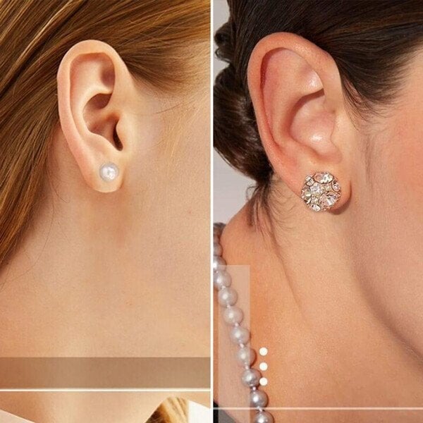 MagnaLuxe Magnetic Clip-On Earrings with Zirconia