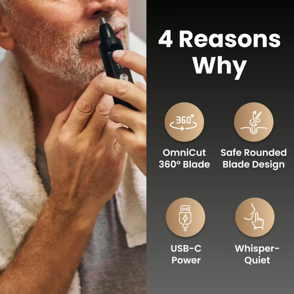 Nose Hair Trimmer with USB-C Charging