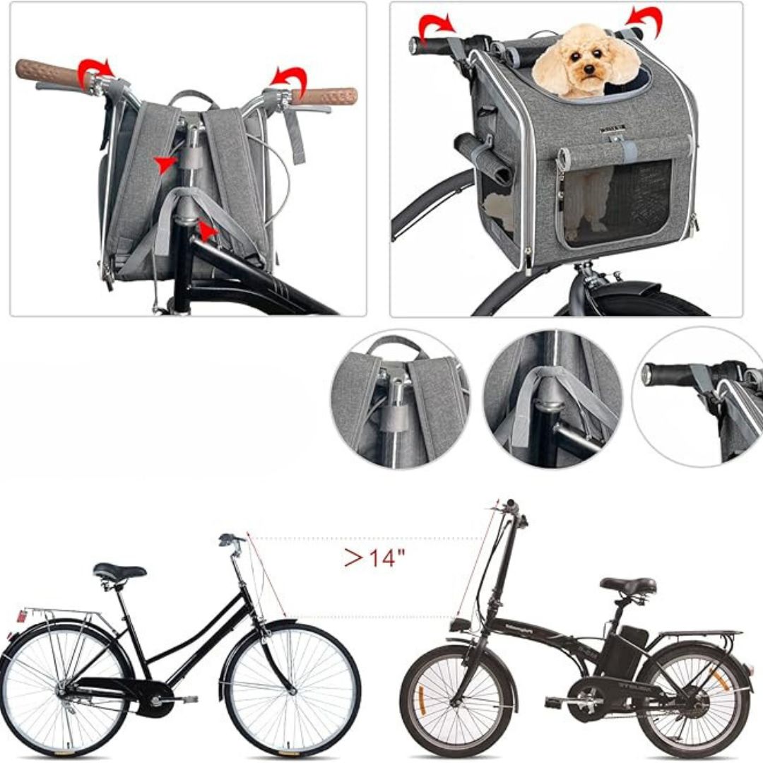 3-in-1 Pet Bicycle Carrier Bag & Shoulder Tote
