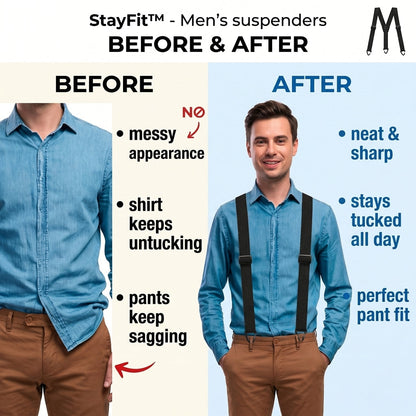Men's X-Back Braces with Metal Clips