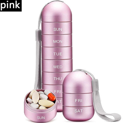 Aluminium Pill Organiser with 7 Compartments