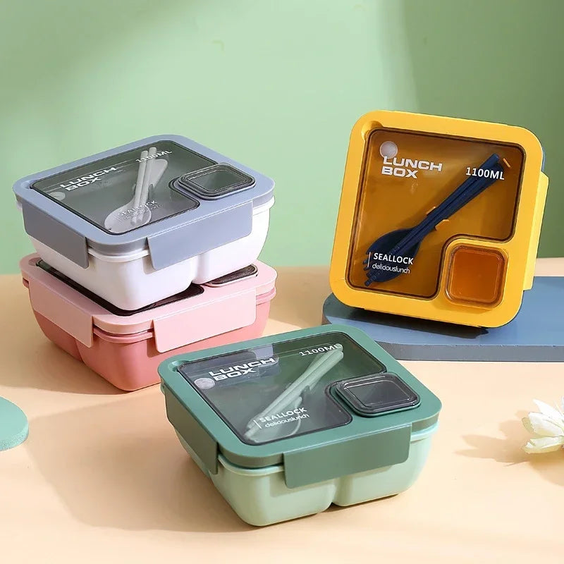 Bento Lunch Box with Cutlery – Leak-Proof