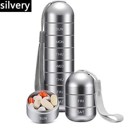 Aluminium Pill Organiser with 7 Compartments