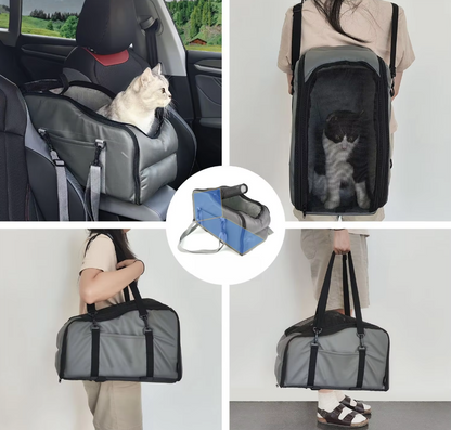 Portable Pet Carrier Bag with Mesh Window & Shoulder Strap