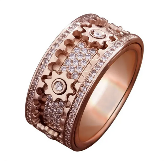 Spinning Gear Ring Stainless Steel Fidget Ring