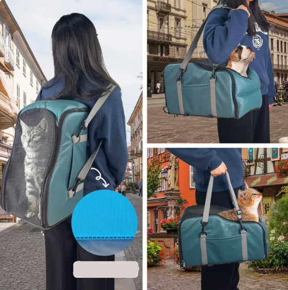 Portable Pet Carrier Bag with Mesh Window & Shoulder Strap