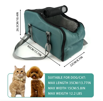 Portable Pet Carrier Bag with Mesh Window & Shoulder Strap
