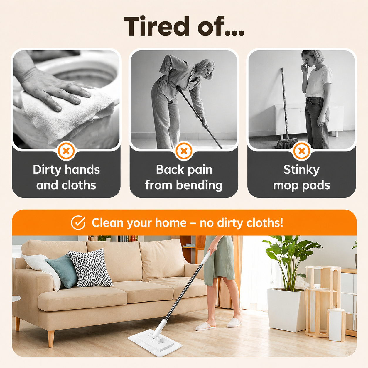 SmartMop 360 Degree Spin Mop with Auto-Clamp