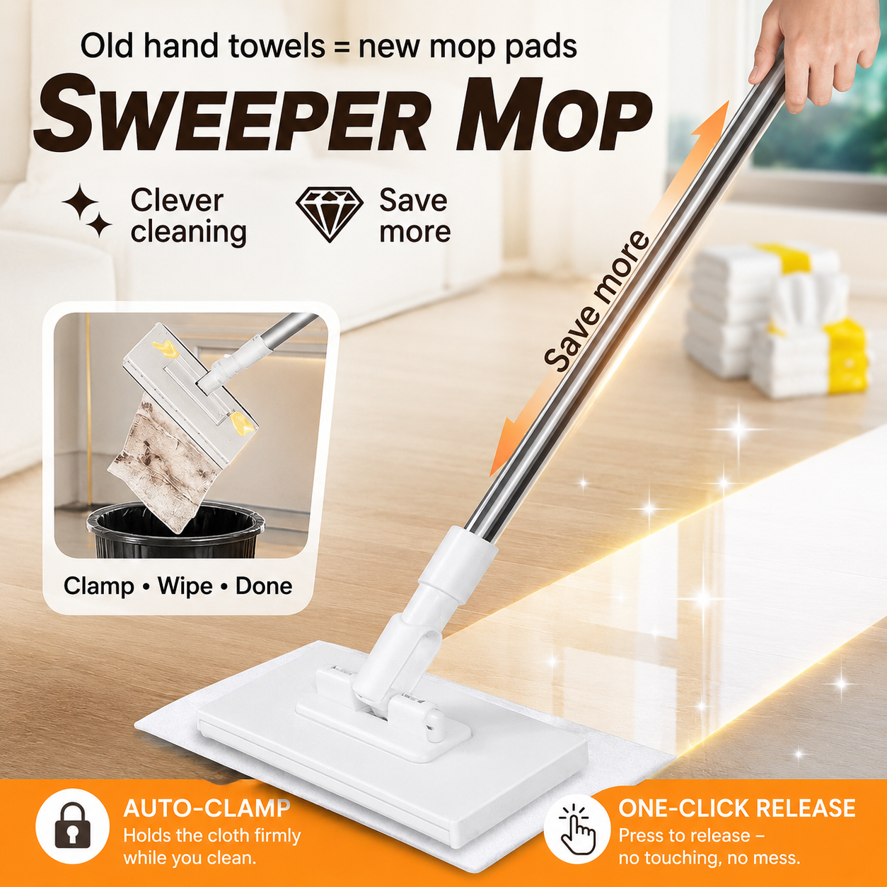 SmartMop 360 Degree Spin Mop with Auto-Clamp