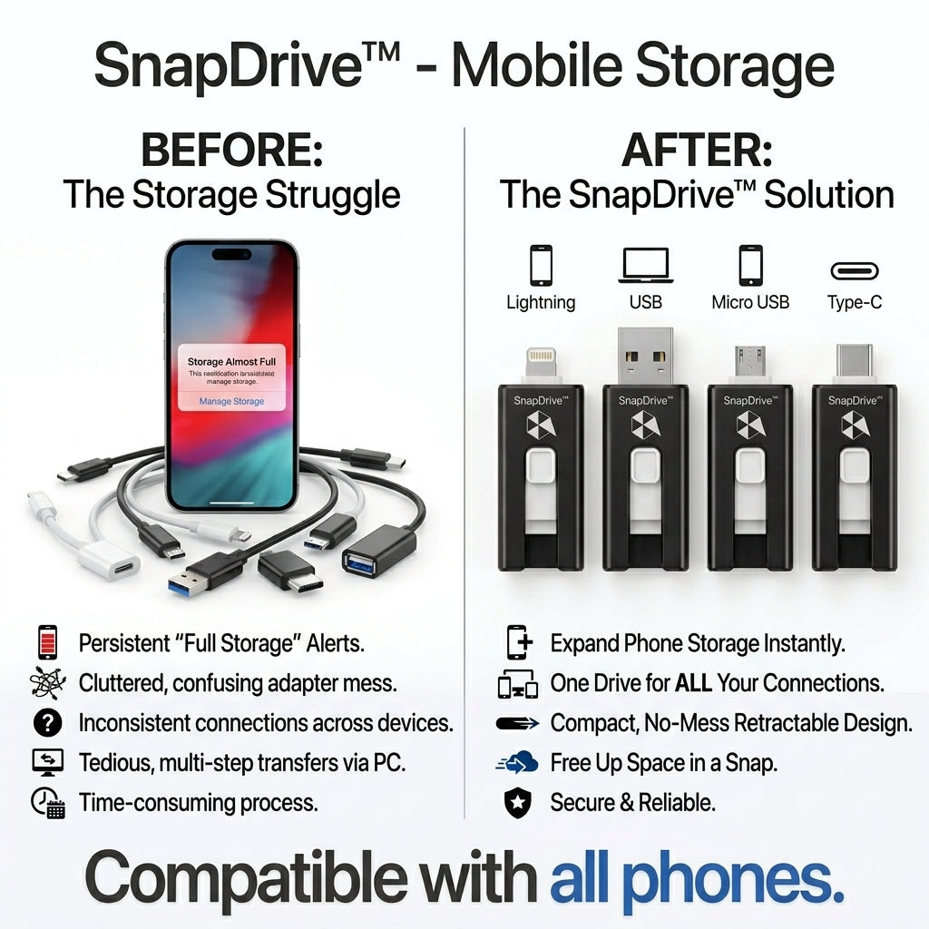 SnapDrive 4-in-1 Mobile Flash Drive for Smartphones