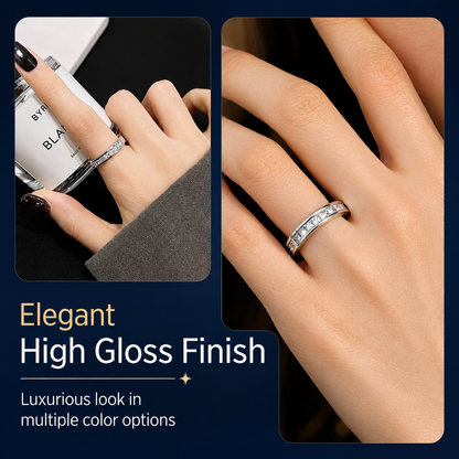 Titanium Steel Spinner Ring with Zirconia