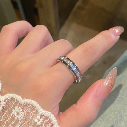Titanium Steel Spinner Ring with Zirconia