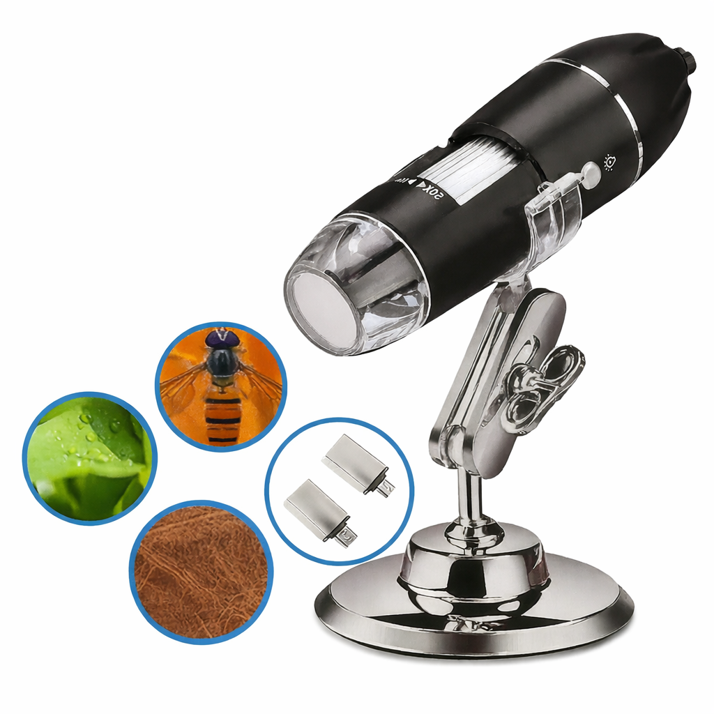 USB Digital Microscope 50-1600x with 8 LED Lights