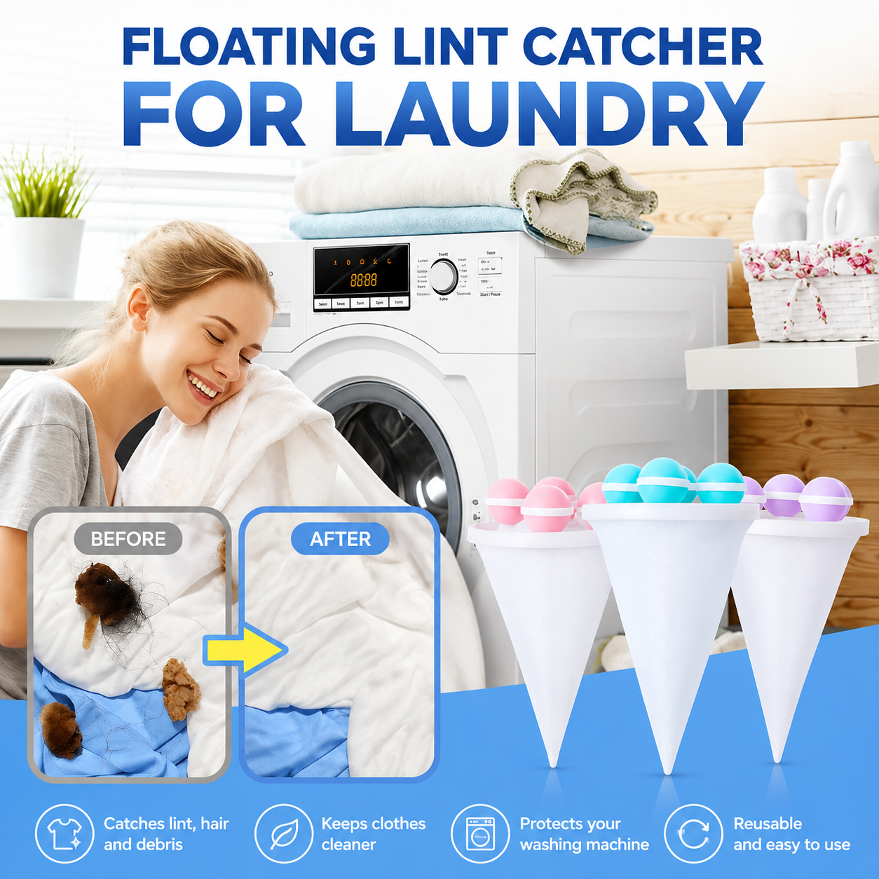 Washing Machine Lint & Hair Catcher Net