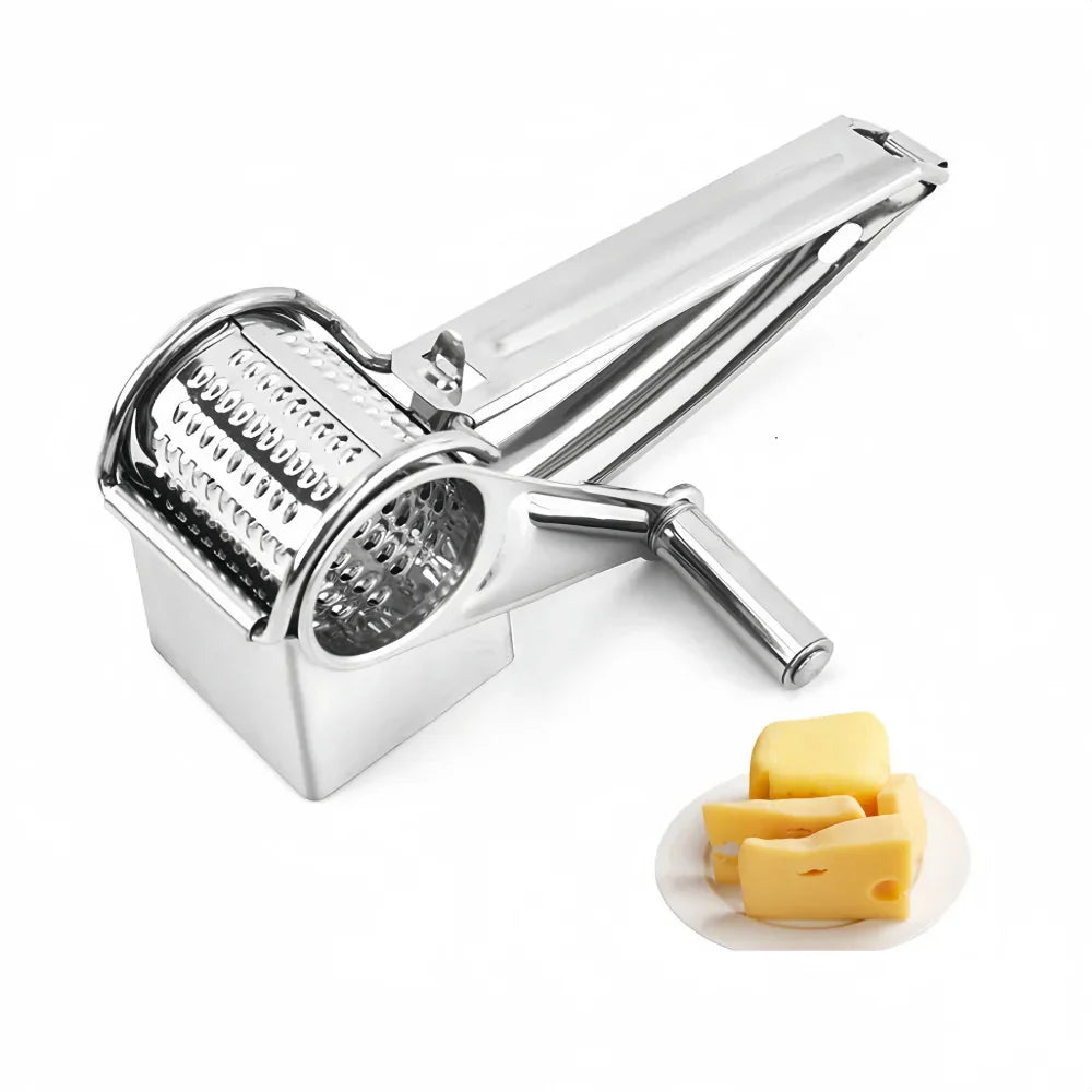 Rotary Grater for Cheese Made of Stainless Steel