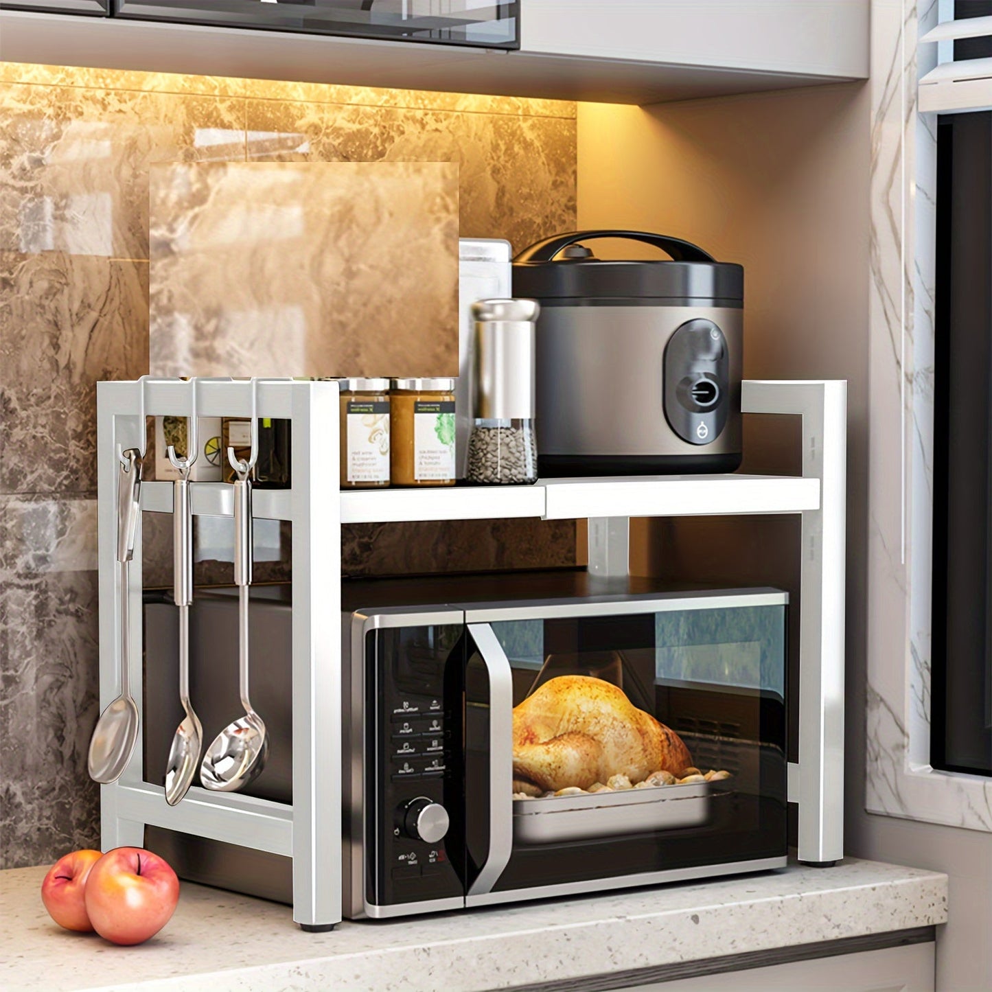 Extendable Microwave Rack 2 Tiers