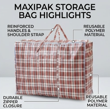 Large Storage Bags with Zipper 5-Piece Set