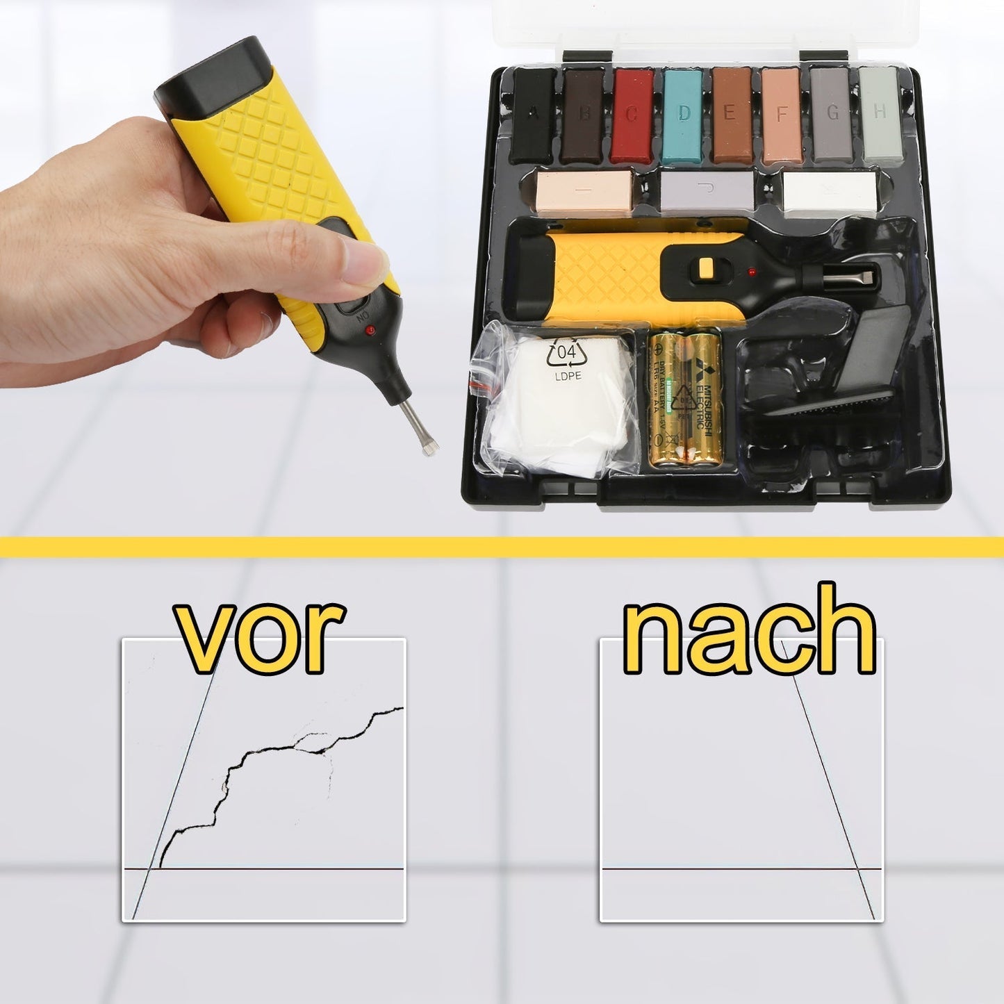 Tile Repair Kit with 11 Wax Crayons