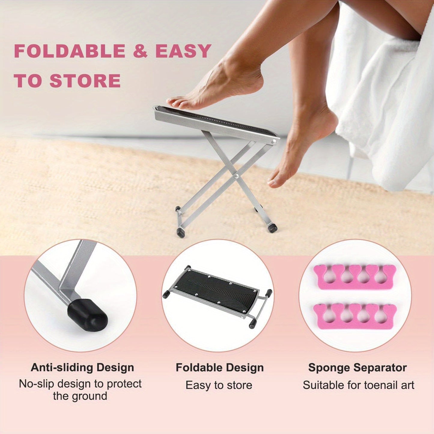 Adjustable Pedicure Footrest