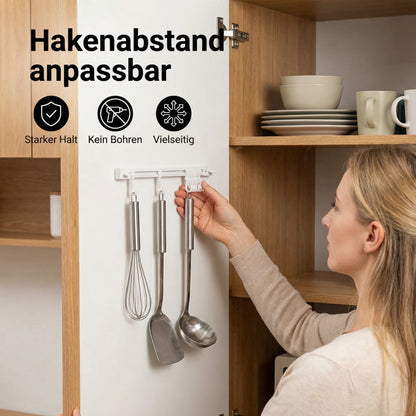 Self-adhesive hook rail for kitchen & bathroom (2 pcs.)
