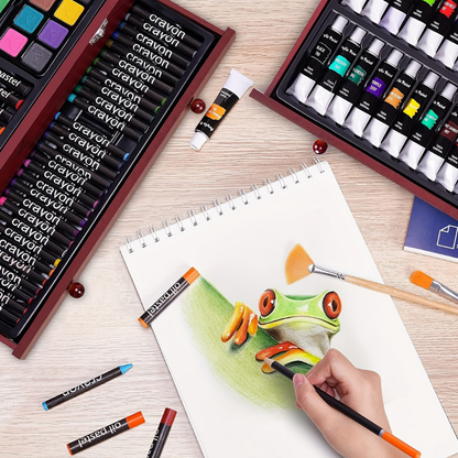 175-piece artist set in wooden box