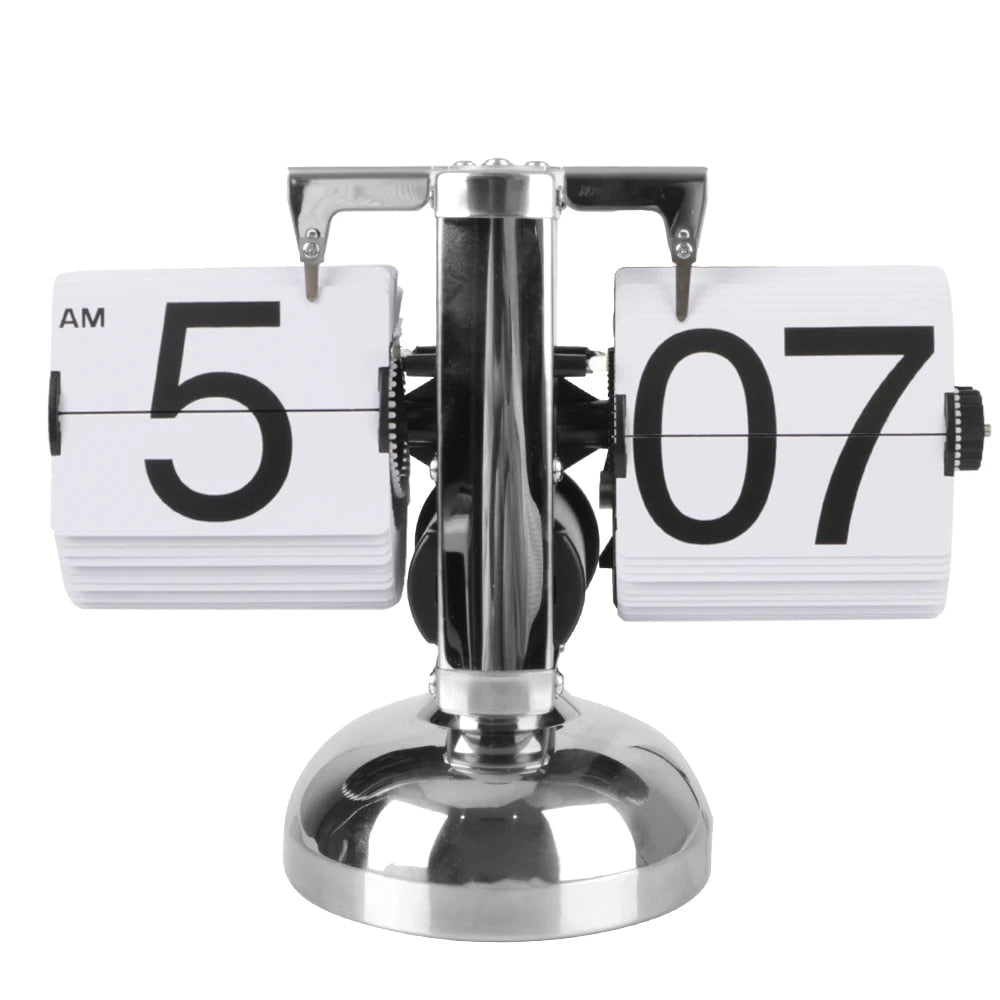 Retro flip clock with automatic rotating element
