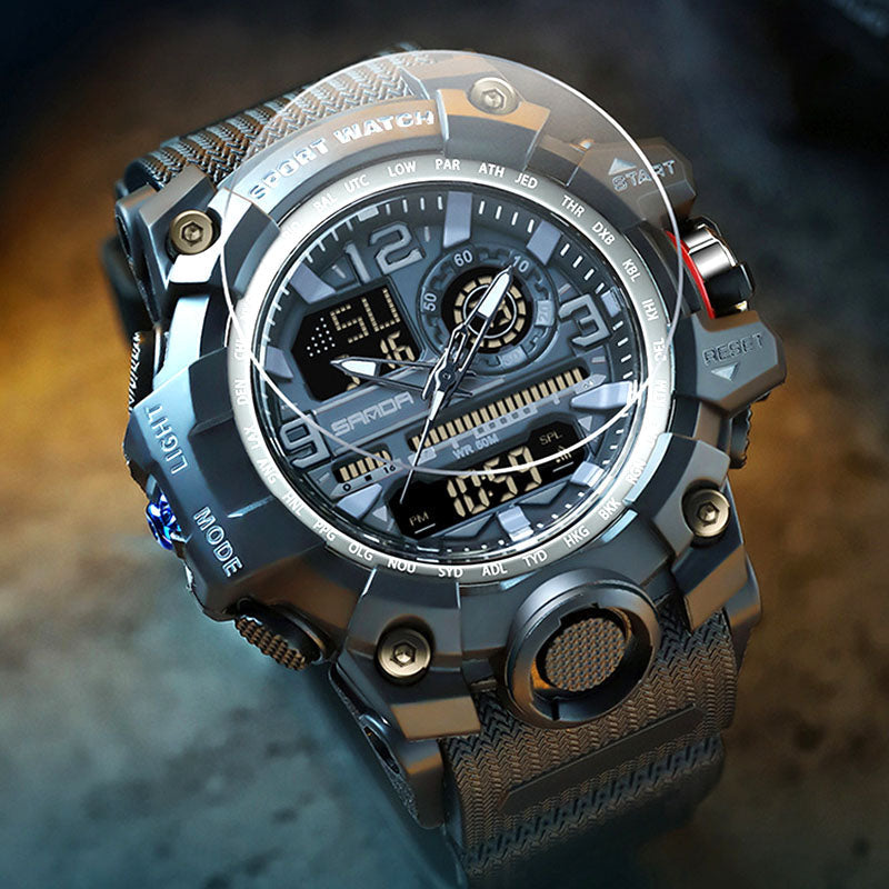 Men's Multifunction Watch with Luminous Display & Water Resistance