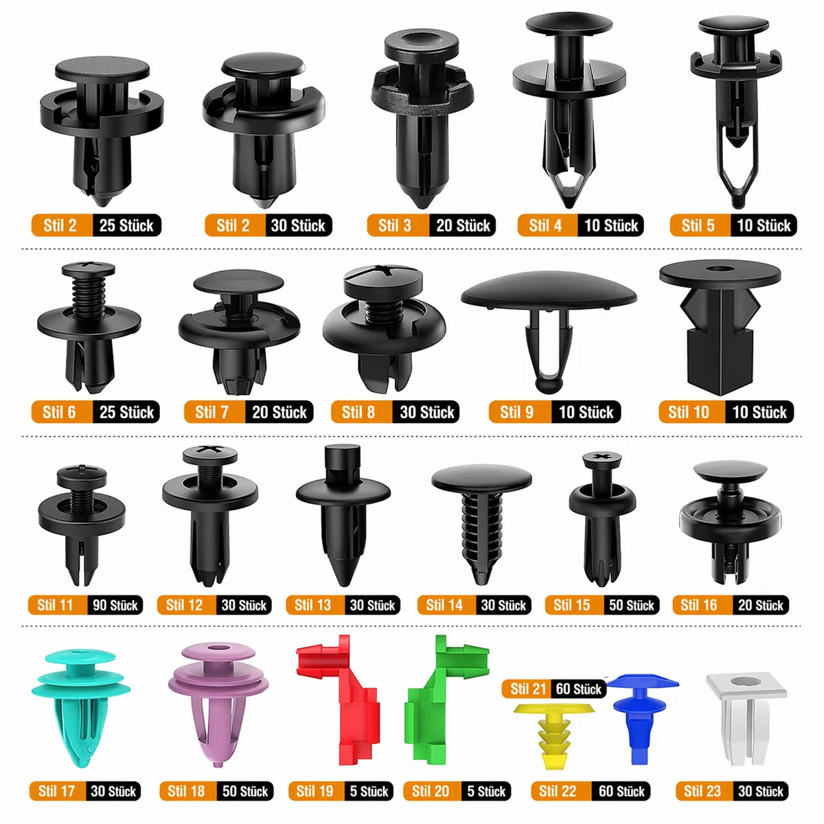 Car Fastening Clips Set 680 Pieces