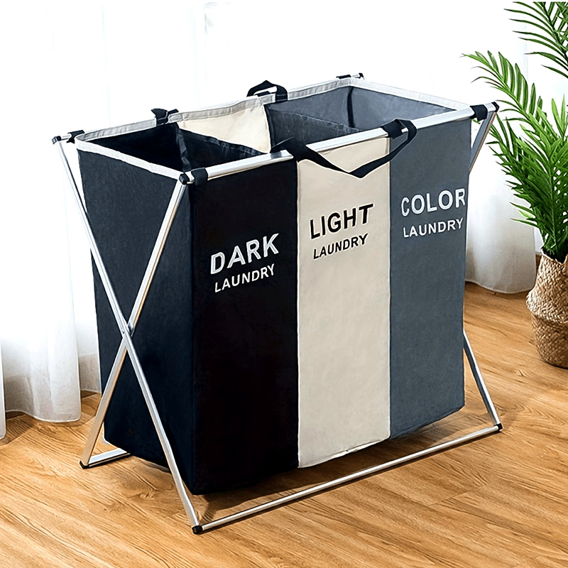 Laundry sorter 3 compartments foldable