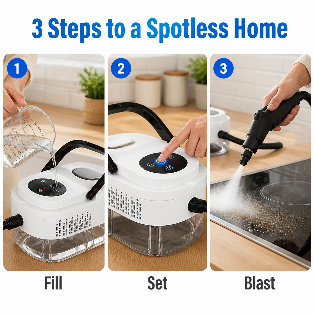 Steam cleaner with high steam temperature
