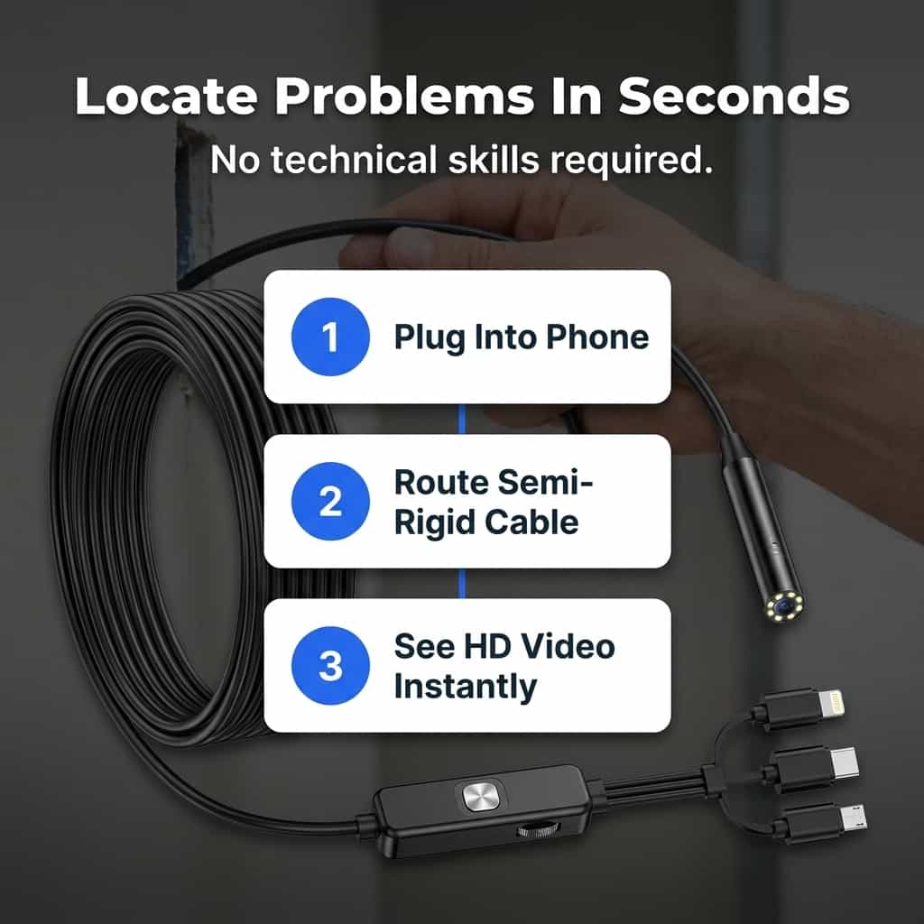 HD Inspection Camera 5m Cable – Endoscope Smartphone