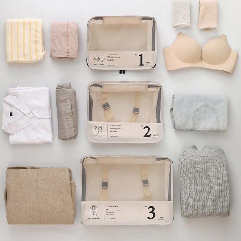 7-piece suitcase organizer set water-repellent