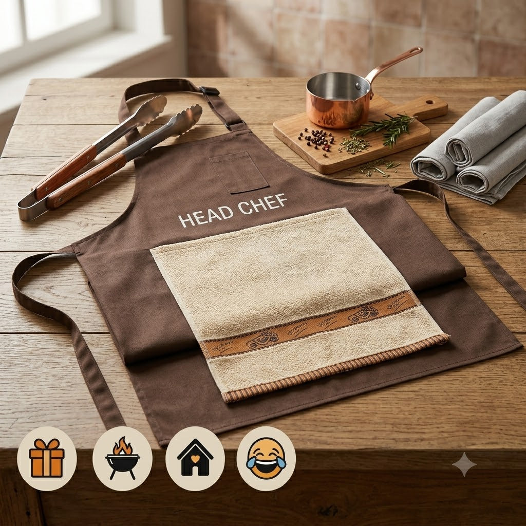 Funny Cooking Apron with Towel Surprise