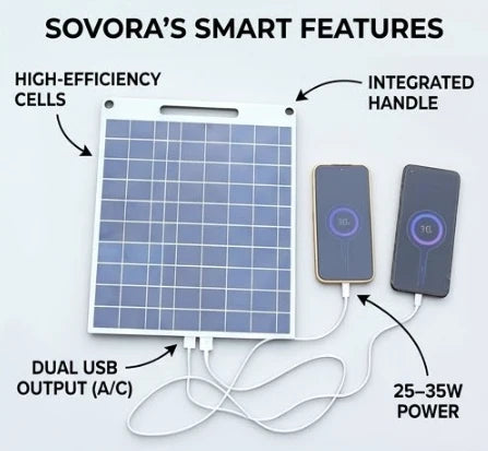 Portable Solar Panel Charger with USB Output