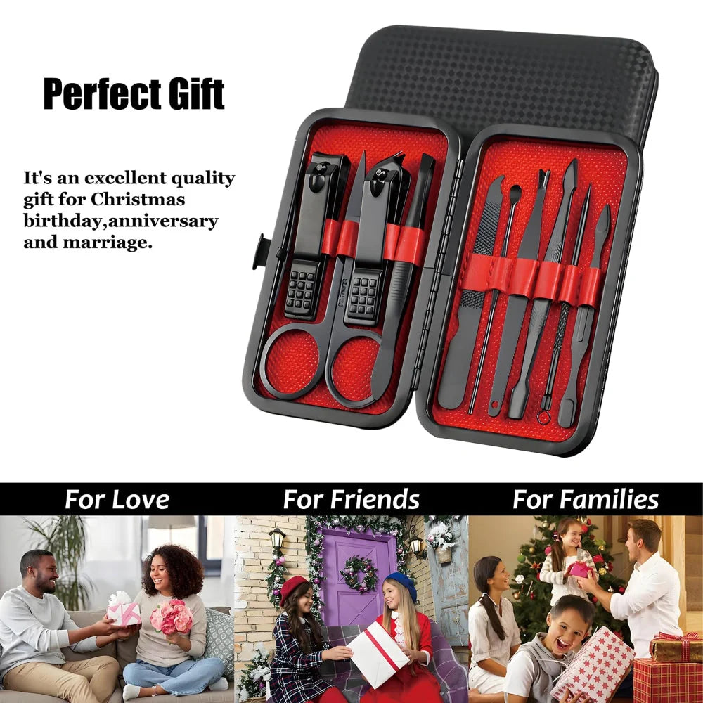 10-piece manicure set with travel case